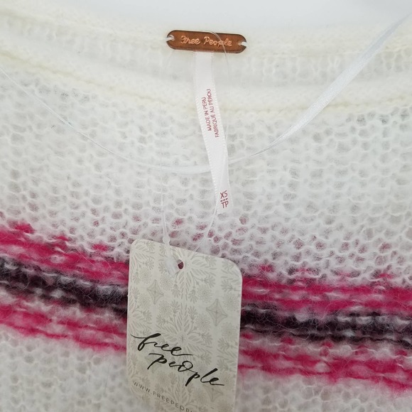 Free People Hockley Stripe Sweater in Evening Cream Peaches NEW WITH TAGS - Picture 7 of 9